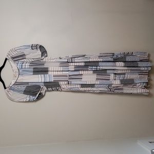 Loft maxi blue quilt design dress